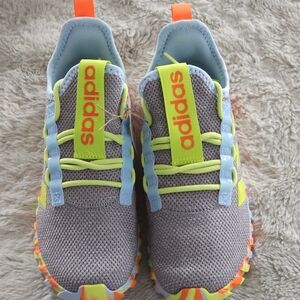 Adidas Kids' Gray and Bright Yellow Sneakers